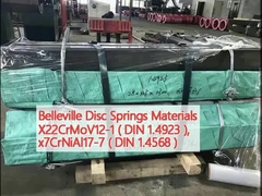 बेलेविले डिस्क स्प्रिंग्स सामग्री X22CrMoV12-1 (DIN 1.4923 ), x7CrNiAl17-7 (DIN 1.4568)